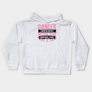 Cancer messed with the wrong girl Kids Hoodie